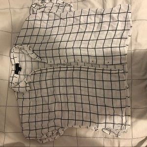 Black and white square blouse